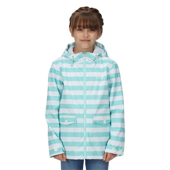 Regatta Childrens/Kids Belladonna Stripe Waterproof Jacket / Aruba Blue
